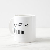 音楽ピアノ鍵盤音符 コーヒーマグカップ (正面左)
