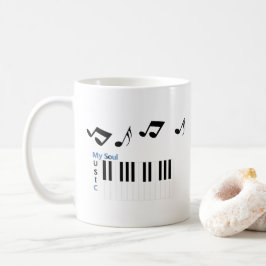 音楽ピアノ鍵音符 コーヒーマグカップ