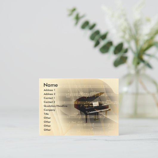 音楽ピアノ 名刺 (スタンド正面)