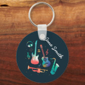 音楽ファンキーカラフルミュージカル楽器 キーホルダー (正面)