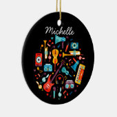 音楽ファンキーカラフルミュージカル楽器 セラミックオーナメント (右)