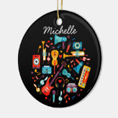 音楽ファンキーカラフルミュージカル楽器 セラミックオーナメント (左)