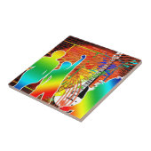 音楽ファンキークールダンスポップ・アートのデザイン タイル (側面)