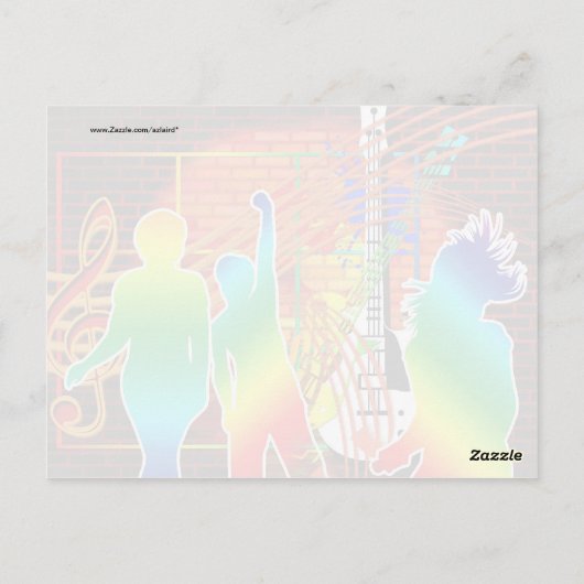 音楽ファンキークールダンスポップ・アートのデザイン ポストカード (裏面)