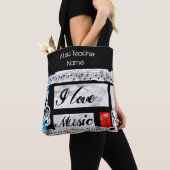 音楽ファンキー先生トートパーソナライズされた トートバッグ (クローズアップ)