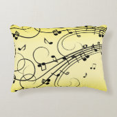 音楽ファンシーノート黄 アクセントクッション (正面)