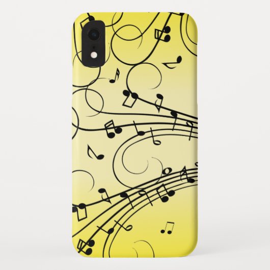 音楽ファンシーノート黄 Case-Mate iPhoneケース (裏面)