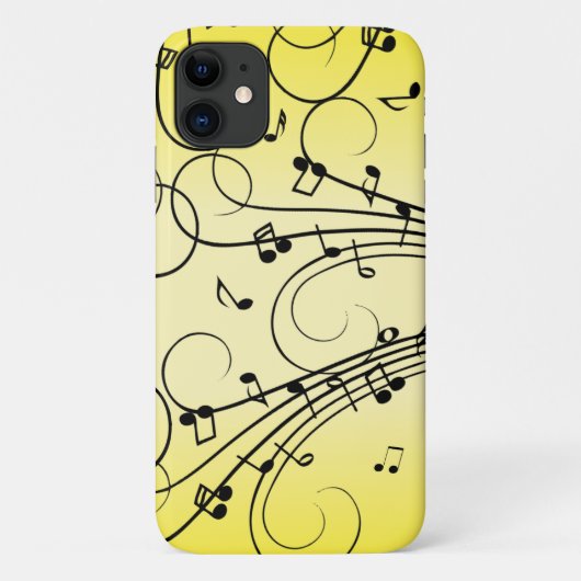 音楽ファンシーノート黄 Case-Mate iPhoneケース (裏面)
