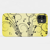 音楽ファンシーノート黄 Case-Mate iPhoneケース (裏面(横))