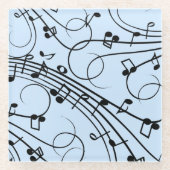 音楽ファンシーノート（青） ガラスコースター (正面)
