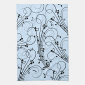 音楽ファンシーノート（青） キッチンタオル (縦)