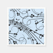 音楽ファンシーノート（青） スタンダードカクテルナプキン (正面)