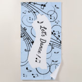 音楽ファンシーノート（青） ビーチタオル (正面)