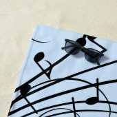 音楽ファンシーノート（青） ビーチタオル (インサイチュ)