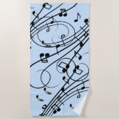音楽ファンシーノート（青） ビーチタオル (正面)