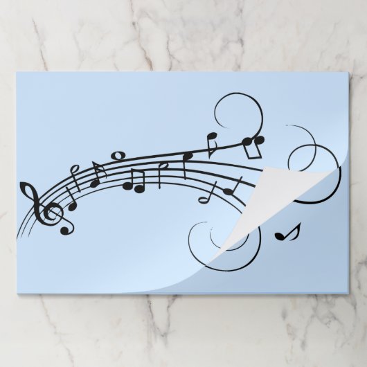 音楽ファンシーノート（青） ペーパーパッド (折り畳み)