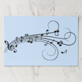 音楽ファンシーノート（青） ペーパーパッド (正面)