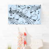 音楽ファンシーノート（青） 横断幕 (インサイチュ)