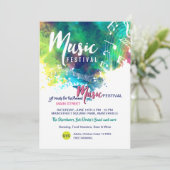 音楽フェスティバルの水彩のアナウンス/招待状 招待状 (スタンド正面)