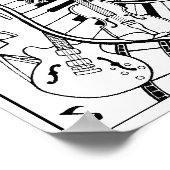 音楽フェスティバルカラーリングページアート ポスター (角)