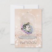 音楽フェスティバルコンサートナイトズビップシャンペーングリッター 招待状 (正面)