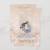 音楽フェスティバルコンサートナイトズビップシャンペーングリッター 招待状 (正面/裏面)