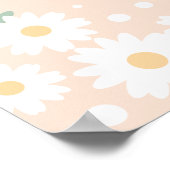 音楽フェスティバルデイジーフラワーウェルカムサイン ポスター (角)