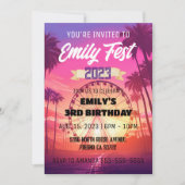音楽フェスティバルフェスト誕生日招待状キッズ/大人 招待状 (正面)