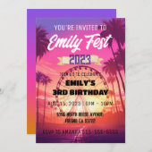 音楽フェスティバルフェスト誕生日招待状キッズ/大人 招待状 (正面/裏面)