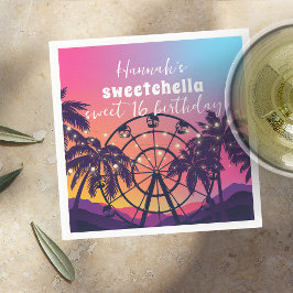 音楽フェスティバル | Ferris Wheel Palms Sweet 16 スタンダードカクテルナプキン