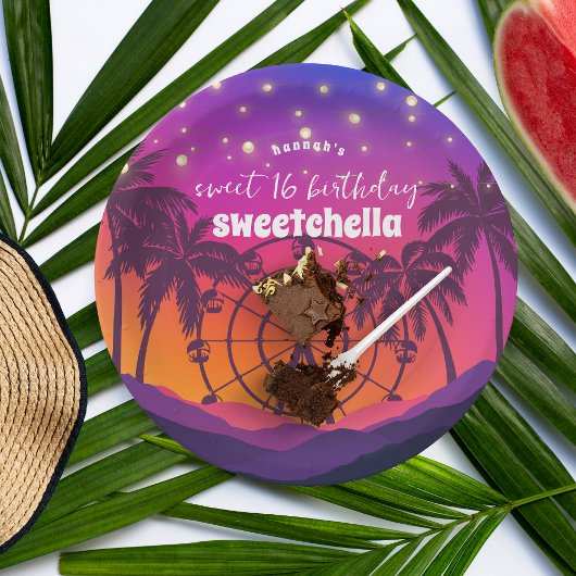 音楽フェスティバル | Ferris Wheel Palms Sweet 16 ペーパープレート