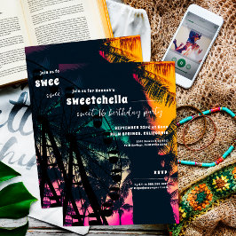 音楽フェスティバル | Ferris Wheel Palms Sweet 16 招待状