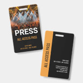 音楽フェスティバルPress All Access PassイベントID バッジ (表裏)