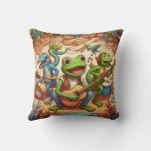 音楽フェストで演奏するロックンロール動物 クッション (裏面)