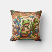 音楽フェストで演奏するロックンロール動物 クッション (正面)