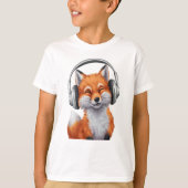 音楽フォックスおもしろい Tシャツ (正面)