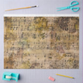 音楽フローラデコページティッシュペーパーエコ染料 薄葉紙 (クラフト)