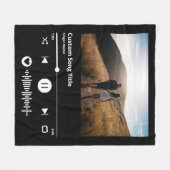 音楽ブランケットのカップルパーソナライズされたスキャン可能コード フリースブランケット (正面(横))