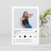 音楽プレイヤーの歌モダン写真の卒業2024 招待状 (スタンド正面)