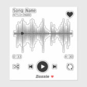 音楽プレイヤーアーティストと曲パーソナライズされた シール (シート)