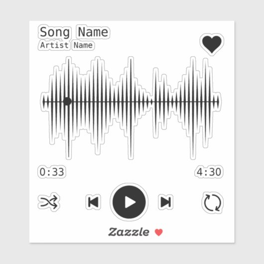 音楽プレイヤーアーティストと曲パーソナライズされた シール (シート)