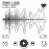 音楽プレイヤーアーティストと曲パーソナライズされた シール (正面)