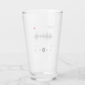 音楽プレイヤーアーティストと曲パーソナライズされた タンブラーグラス (裏面)