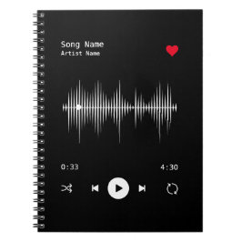 音楽プレイヤーアーティストと曲パーソナライズされた ノートブック