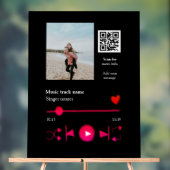 音楽プレイヤーパーソナライズされたカップル愛q rコードテックス アクリルサイン (ニュートラル)