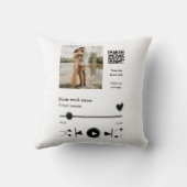 音楽プレイヤーパーソナライズされたカップル愛q rコードテックス クッション (裏面)