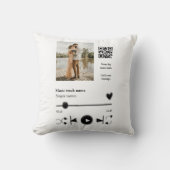 音楽プレイヤーパーソナライズされたカップル愛q rコードテックス クッション (正面)