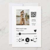 音楽プレイヤーパーソナライズされたカップル愛q rコードテックス シーズンカード (裏面)