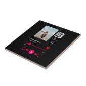 音楽プレイヤーパーソナライズされたカップル愛q rコードテックス タイル (側面)