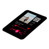 音楽プレイヤーパーソナライズされたカップル愛q rコードテックス マグネット (左側)